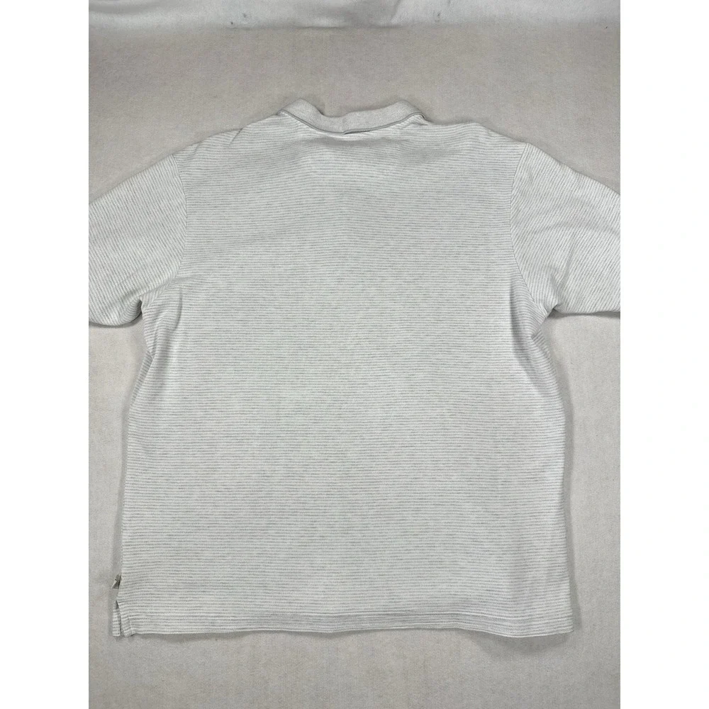 Tommy Bahama Men's Gray Striped Polo Marlin Logo Short Sleeve Shirt - Size XL - Picture 4 of 10